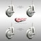 Service Caster 5 Inch 316SS Gray Polyurethane Swivel 10mm Threaded Stem Caster Set Brake SCC-SS316TS20S514-PPUB-TLB-M1015-4 - alternate 3